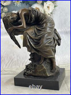 Art Déco Style Statue Sculpture Demoiselle Nue Sexy Nouveau Bronze