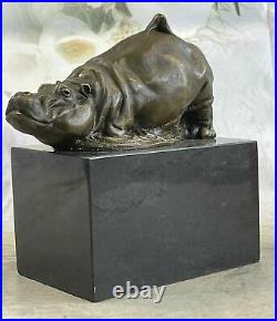 Art Déco Style Statue Sculpture Hippo Vie Sauvage Art Nouveau Style Bronze Deal