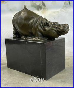 Art Déco Style Statue Sculpture Hippo Vie Sauvage Art Nouveau Style Bronze Deal