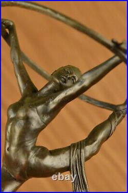 Art Décor Sexy Femelle Gymnaste Main Fabriqué Bronze Sculpture 24 Grand