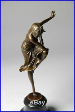 Art Nouveau Belle sculpture signée D. H. Chiparus bronze. Envoi gratuit