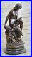 Art-Nouveau-Chair-Venus-Avec-Bebe-Ange-Classique-Ouvre-Par-Moreau-Bronze-Statue-01-du