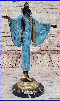 Art Nouveau Deco Bronze Mode Français Danseuse Charleston Statue Sculpture J