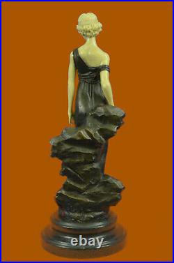 Art Nouveau Déco Romain Fille Avec Faux OS Bronze Sculpture Lost Cire Figurine