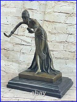 Art Nouveau Grand Ballerine Dancer Par Chiparus Déco Bronze Sculpture Statue