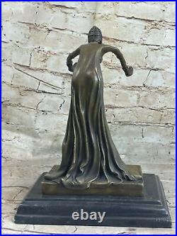 Art Nouveau Grand Ballerine Dancer Par Chiparus Déco Bronze Sculpture Statue