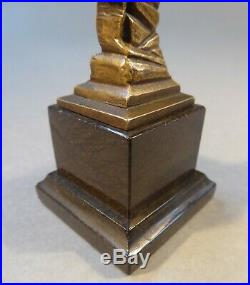 Art Nouveau Miniature Figure de Bronze Femme Buste Sculpture Belle Epoque 13 cm