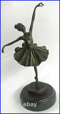 Art Nouveau Musée Qualité Classique Ballerine Bronze Figurine Marbre Base Statue