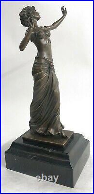 Art Nouveau Signé Bronze Gypsy Dancer Statue Figurine Sculpture Artwork