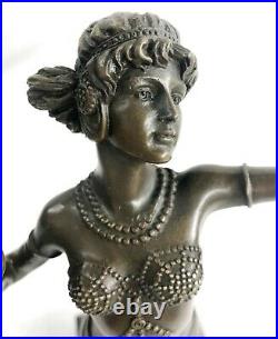 Art Nouveau Signé Bronze Gypsy Dancer Statue Figurine Sculpture Artwork