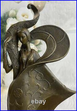 Art Nouveau Signé Kassin Mode Dancer Créateur Bronze Sculpture Décoration