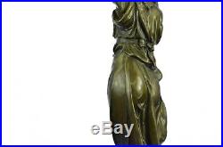 Art Nouveau Statue Sculpture Porteur Jeune Maidens Guilded Bronze ou Spelter Fig