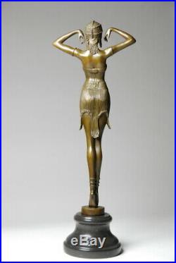 Art Nouveau signée Demeter Chiparus, Sculpture- Bronze d'art Envoi gratuit