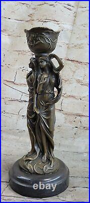 Art NouveauKassinDouble Maiden Statue Bronze Sculpture Main Fabriqué Cadeau