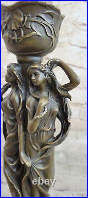 Art NouveauKassinDouble Maiden Statue Bronze Sculpture Main Fabriqué Cadeau