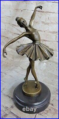 Artisanal Bronze Sculpture Solde Marbre Déco Nouveau Art Ballerine Prima