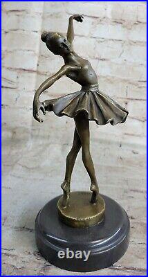 Artisanal Bronze Sculpture Solde Marbre Déco Nouveau Art Ballerine Prima