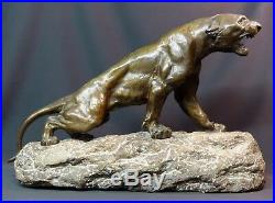 B2 1930 Th. CARTIER bronze animalier Lionne rugissante 40kg60c statue sculpture