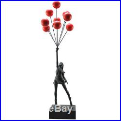 Banksy Flying Balloon Girl Red Art Sculpture résine artisanat décoration maison