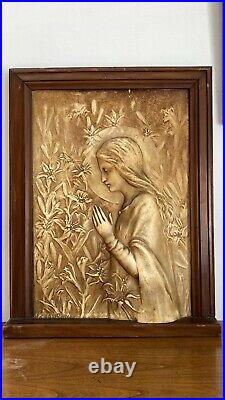 Bas- Relief Art Nouveau Vierge Marie De Paul Gonzales & Carli Marseille