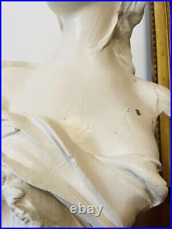 Beau Buste en Platre représentant une femme art Nouveau de Anton Nelson
