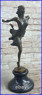 Bronze Art Déco Danseuse Figurine Signée Degas Français Nouveau Fonte Nr