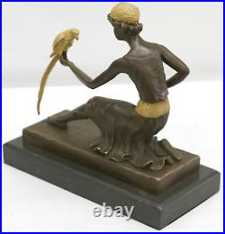 Bronze Art Déco Nouveau Grand Figurine Sculpture Chiparus Marbre Base Home Décor