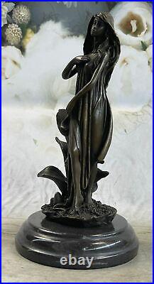 Bronze Art Déco Nymphe De The Bois Figurine Mavchi Art Signé Nouveau Femme