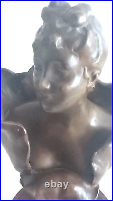 Bronze Art Nouveau. La Femme Coquelicot. De Henri Godet