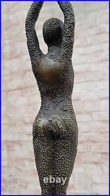 Bronze Art Sculpture Danseuse Par D. H. Style Art Nouveau Statue Figurine Gift