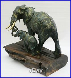 Bronze Art Sculptures Sénégal Éléphant par Français Artiste Barye Lost Cire