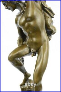 Bronze Artisanal Art Sculpture Mythique Flying Mercury Chair Mâle Statue Cadeau