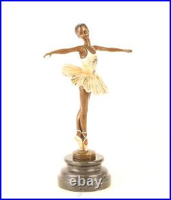 Bronze Ballerin Danseuse Bariolé Art Gründerzeit Sculpture Statue Figurine