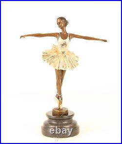 Bronze Ballerin Danseuse Bariolé Art Gründerzeit Sculpture Statue Figurine