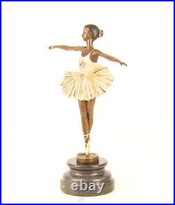 Bronze Ballerin Danseuse Bariolé Art Gründerzeit Sculpture Statue Figurine