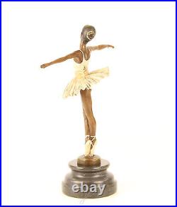 Bronze Ballerin Danseuse Bariolé Art Gründerzeit Sculpture Statue Figurine