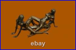 Bronze Chair Femme & Homme Sculpture Érotique Abstrait Art Sexuelle Nue Figurine