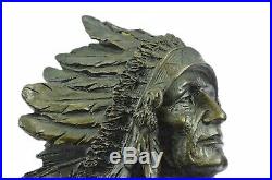 Bronze Décor de Collection Sculpture Art Déco 12 Indien Native Chef Aigle