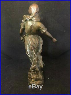 Bronze La Semeuse Vers 1900 Art Nouveau Sculpture Signée A identifier Antique