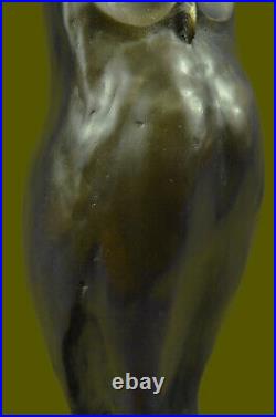Bronze Marbre Base Chouette Sculpture Figurine Statue Art Déco Fonte Home Solde
