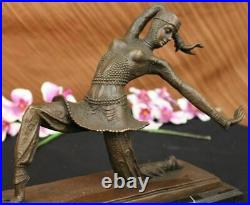 Bronze Nouveau Sculpture Chiparus Grand Marbre Base Figurine Décor Maison Art