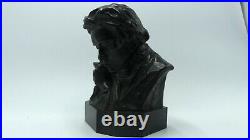 Bronze Pierre Félix Fix-masseau (1869-1987) Art Nouveau, Buste De Beethoven