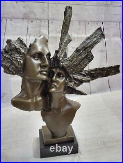 Bronze Sculpture Art Déco / Nouveau Duo En Love Romantique Romance Figurine