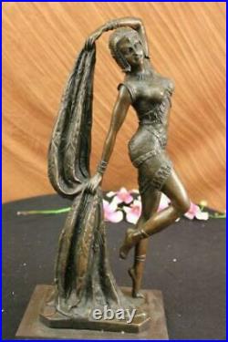 Bronze Sculpture Écharpe Dancer Art Déco Statue Fonte Maison