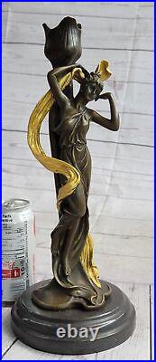 Bronze Sculpture Figurine Femme Buste Doré Patine Art Nouveau Victorien Solde