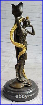 Bronze Sculpture Figurine Femme Buste Doré Patine Art Nouveau Victorien Solde