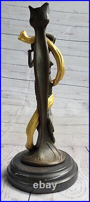 Bronze Sculpture Figurine Femme Buste Doré Patine Art Nouveau Victorien Solde