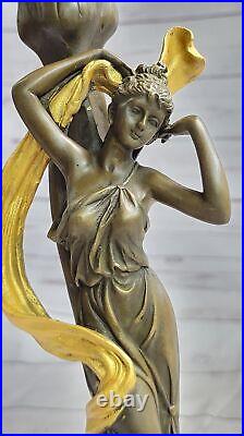 Bronze Sculpture Figurine Femme Buste Doré Patine Art Nouveau Victorien Solde