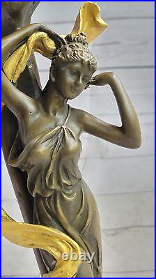 Bronze Sculpture Figurine Femme Buste Doré Patine Art Nouveau Victorien Solde