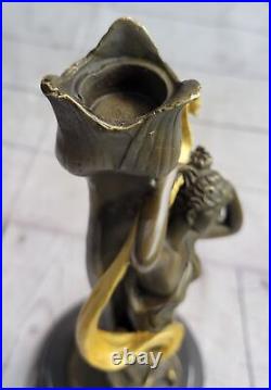 Bronze Sculpture Figurine Femme Buste Doré Patine Art Nouveau Victorien Solde